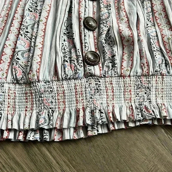 🌸4/$30🌸rebellion  Again | Boho Off The Shoulder Paisley And Floral Crop Top - Picture 5 of 10